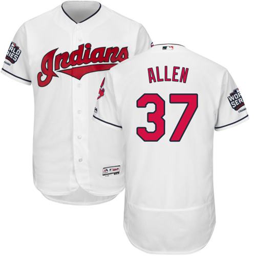 Indians #37 Cody Allen White Flexbase Authentic Collection 2016 World Series Bound Stitched MLB Jersey - Click Image to Close